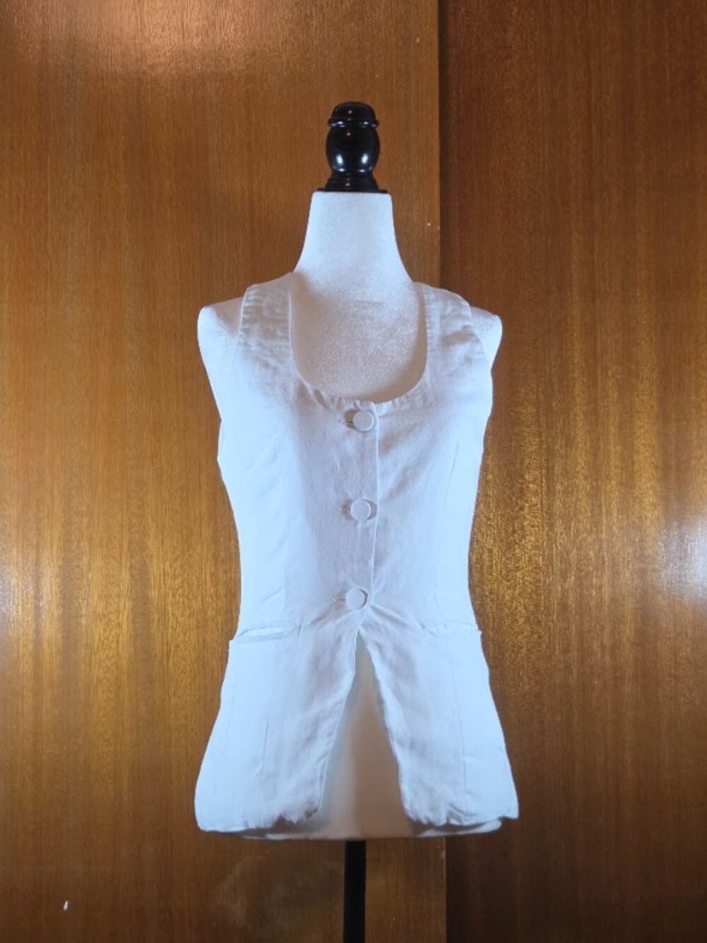 Madewell White 100% Linen Button-Up Tailored Vest - Size 00